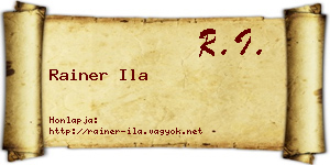 Rainer Ila névjegykártya